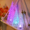 1pc acryl kerstboomvormig nachtlampje, kerst binnendecoratie gekleurd licht nachtlampje, knipperende kerstversiering rekwisieten, werkt op batterijen (geen stekker)