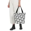 Anpassad brev DKNYS Fashion Printing Black 3D Tote Shopping Bag återanvändbar duk axel shoppare handväska 240106