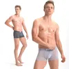 Intimo di seta di ghiaccio da uomo moda Mutandine traspiranti ultra sottili senza cuciture Boxer slip 4 pezzi Mutande a gamba corta da uomo CON CONFEZIONE REGALO 240105