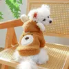 Vêtements pour chiens décontractés mignons vêtements d'hiver pour animaux de compagnie chat laine d'agneau chaud confortable ours rond à capuche fournitures à deux pattes