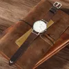 Maikes Quality Watch Band Oil Wax Leather Strap Vintage Dark Brown Accessories Watchband 20mm 22mm 24mm för 240106