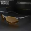 Aluminium magnésium hommes lunettes de soleil polarisées sport conduite lunettes de Vision nocturne lunettes de soleil pêche UV400 lunettes de soleil sans monture 220510299m