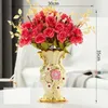 Frosted Porcelain Vase Vintage Advanced Ceramic Flower Vase For Room Study Hallway Home Wedding Decor 240105