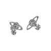 Studörhängen Western Empress Dowager Silver Saturn Vatten droppar Långt mousserande Diamond Crystal Ear Studs Klipp Två Wear Style Fashion för kvinnor smycken BG37