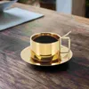 Tasses soucoupes 1 ensemble de tasse en métal décoratif petit déjeuner grande capacité céréales café