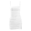 Casual Dresses Sexig Summer BodyCon Party for Women 2024 Plus Size Night Thin Strap Ruched Hip Solid Sleeveless Sling