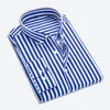 القمصان غير الرسمية للرجال قميص أزرار مطابقة اللون مخطط