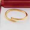 Designer Nail Bracelet Gold Diamond Jewlery for Women Men Bangle All Diamonds Stainless Steel Jewellery Not Allergic Fast Color Nails Designer Bracelets 558K