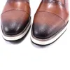 Classique hommes Oxford en cuir véritable à la main à lacets chaussures décontractées pour hommes solide casquette orteil baskets mâle extérieur quotidien chaussures