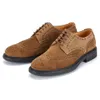 Vintage Handmade Breathable Oxford Style Comfortable Casual Wearing-resist Suede Leather Brogues Derby Shoes for Men 240106