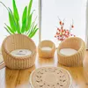 Mobiliário de acampamento rattan tecido sofá de vime cadeira natural mão-tecido varanda pátio jardim homestay decorativo sentado