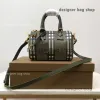 Designer Bag Checkered Mini Olive Bowling Green Pillow Bag Bolsa Top Handle Tote Bags Top Mirror Qualidade Bolsa Mulheres Crossbody Ombro Bolsas De Couro Cadeado Lugg