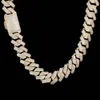 HOYON 20mm Luxury 3 Rows Zircon Cuban Chain Men's Necklace S925 Silver Jewelry Hip Hop Rock Neck Collares 16-24in 240105