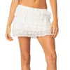 Spódnice kobiety mody mini spódnica koronkowa półprzewodnikowa składana elastyczna talia krótka lato Y2K Casual