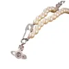 Designers Jewels Vivienne Pearl Classic Paper Clip Fashion Sweater Chain Chain