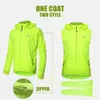 QUESHARK Men Windproof Waterproof Reflective Cycling Jacket MTB Bicycle Long Sleeve Windbreaker Sleeveless Vest Bike Coat Jersey 240105