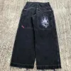 Y2k Baggy Jeans Hip Hop motif imprimé surdimensionné jambe large Vintage Denim pantalon hommes femmes gothique pantalon Streetwear 240106