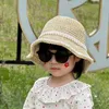 Hats Kids Girl Pearl Straw Hat Summer Sun Protection Children Woven Bucket Beach Travel Princess Cap Breathable Foldable SunHat