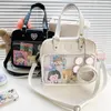 Japanese Harajuku Itabag Girls Transparent väska med myntväskestudenthandväskor 240106