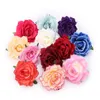 Teste di fiori artificiali di grandi rose da 10 cm Fiori finti di seta per la decorazione domestica Matrimonio Decorazione di nozze Accessori ghirlanda fai da te