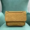 10A Borsa niki in pelle scamosciata marrone di alta qualità 1 Borsa a tracolla in pelle morbida e resistente Patta con fibbia D Doppia catena dorata Cuciture Borse Borsa a portafoglio Famoso designer.a9