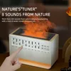 新しいFlame Aroma Diffuser加湿器ホワイトノイズ減衰ホームオフィスUSBアロマディフューザー、家の装飾、レトロ、漫画、夜間光、ギフト