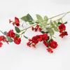 Symulacja kwiatów dekoracyjna sztuczna długie gałąź małe róży bukiet kwiatowe Fałszywe rośliny Dekoracja stołu domowego ślubne