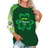 Dames T-shirts Stijlvolle Top met Raglanmouwen St. Patrick's Day Print Casual Ronde Hals Sweatshirt Damesmode Blouse 2024 Shirt
