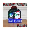 Chapeaux de fête Produits décoratifs de Noël Adt et chapeau tricoté pour enfants Colorf Glow haut de gamme chapeaux âgés livraison directe maison jardin Fès Dhqnj