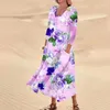 Sukienki imprezowe ubrania dla kobiet modne wakacje swobodny kwiat kwiatowy nadruk letnia sprzedaż stylowa i mody