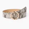 Belts Fashion Snake Print Leopard Jeans Irregular Round Buckle Women Style Ladies Wide Belt