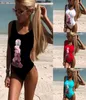 MJ117 2019 Ny One Piece Swimsuit Sexig tecknad tryckt badkläder Kvinnor Baddräkt strand Backless Monokini baddräkt kvinnlig9499956