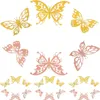 Dekorative Blumen, 48 Stück, 3D-Schmetterlinge, Wanddekoration, Geschenkverpackung, Blumenarrangement