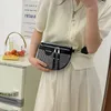 Casual Summer Waist Bag Midjepaket Rhinestone Shoulder Crossbody Chest Påsar Luxury Leather Fanny Pack Two-Piece Belt Bag Clutch 240106