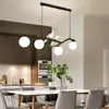 İskandinav Kuş Yemek Odası Avize Modern Basit Bar lambası Uzun Kelime Ön Cam Giyim Mağazası Dekoratif Lambalar