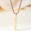 Pendant Necklaces 10pcs/lot Mirror Polished Stainless Steel Long Square Bar Necklace Box Chain DIY Women Jewelry Gift 50cm