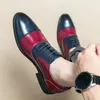 Luksusowe buty ślubne chłopięce sukienka skórzana skórzana kościelna buty wino czerwony burgundy Oxfords Social Gents Suit Casual Business Buty 240106