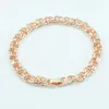 1pcs 8mm Big y Men Womens 585 Gold Color Double Rolo Curb Weave Bracelets Chains Jewelry 21cm 23cm Long 240105