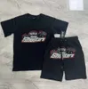 T-shirt Trapstar Tiger Tuta Lettera ricamata maniche corte UK Drill London Camicie e pantaloncini Set Central Cee Stesso stile sportivo 5533ess