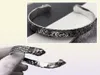S925 Sterling Silver Retro Mönster Double Tiger Head Open Armband Punk Style Fashion Men and Women Couples smycken gåvor5027763