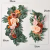 Yan 인공 웨딩 아치 꽃 키트 Boho Dusty Rosy Blue Eucalyptus Garland wedding decorations welcome sign 240106