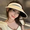 Hattar Solskyddsmedel Hatt Kvinnlig halm Braid Hår Hoop Sun Sommar söt liten doft koreanskt mode