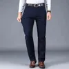 4 renk 98 pamuklu gündelik pantolon erkekler klasik stil düz gevşek yüksek bel elastik pantolon erkek marka kıyafetleri 240106