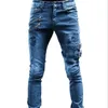 Jean droit grande taille pour homme, pantalon printemps-été, Streetwear pour petit ami, slim, fermetures éclair, 3 couleurs, pantalon Long en Denim, 240106