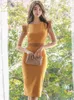 H Han Queen Summer Vestidos Korean Sexy Split Fashion Professional Dress Women Knee-Length Tan'kank Sheath Pencil Dresses 240105