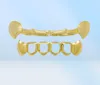 Hip Hop Smooth Halloween Dentures Grillz Real Gold plated Grills Dental Grills Cool Gioielli Golden Silver Rose Gold Black8534248