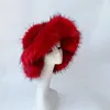Eimerhut Warm und Kunstfell verdickt mit Herbst-Winter-Persönlichkeit Babes-Stil Hüte für Frauen Bracer Plush 240105