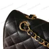 Designer Argyle Caviar Top Tier Original Quality Jumbo Double Flap Bag Luxury 25.5cm Real Leather Lambskin Classic All Black Purse Quilted Handbag Shoulde Chain Bag