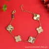 Acessórios clássicos de joias Van Vietnam Sha Jin Pulseira de quatro folhas de grama e cinco flores com vários estilos incrustados, cores completas e incorporação de diamantes da moda