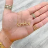 Custom Arabic Name Necklace Crystal Pendant Personalized Islamic Nameplate Gold Chain Stainless Steel Jewelry For Women 240106